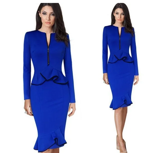 long-sleeved-blue-cascading-ruffle-hem-Slim-fake-two-package-hip-stretch-dress-fishtail-dress.jpg_640x640