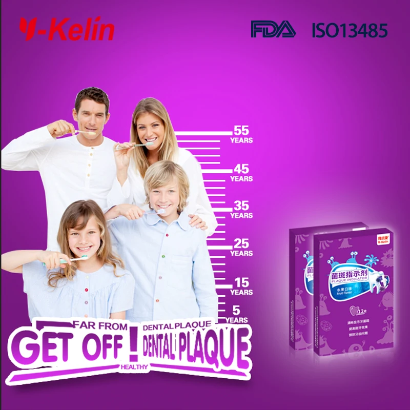 Goede Y Kelin Tandplak Disclosing Tablet 72 Tabs (6 Packs) dental Tanden Plaque Openbaren Tandheelkundige Tand Plaque Indicator Mondhygiëne