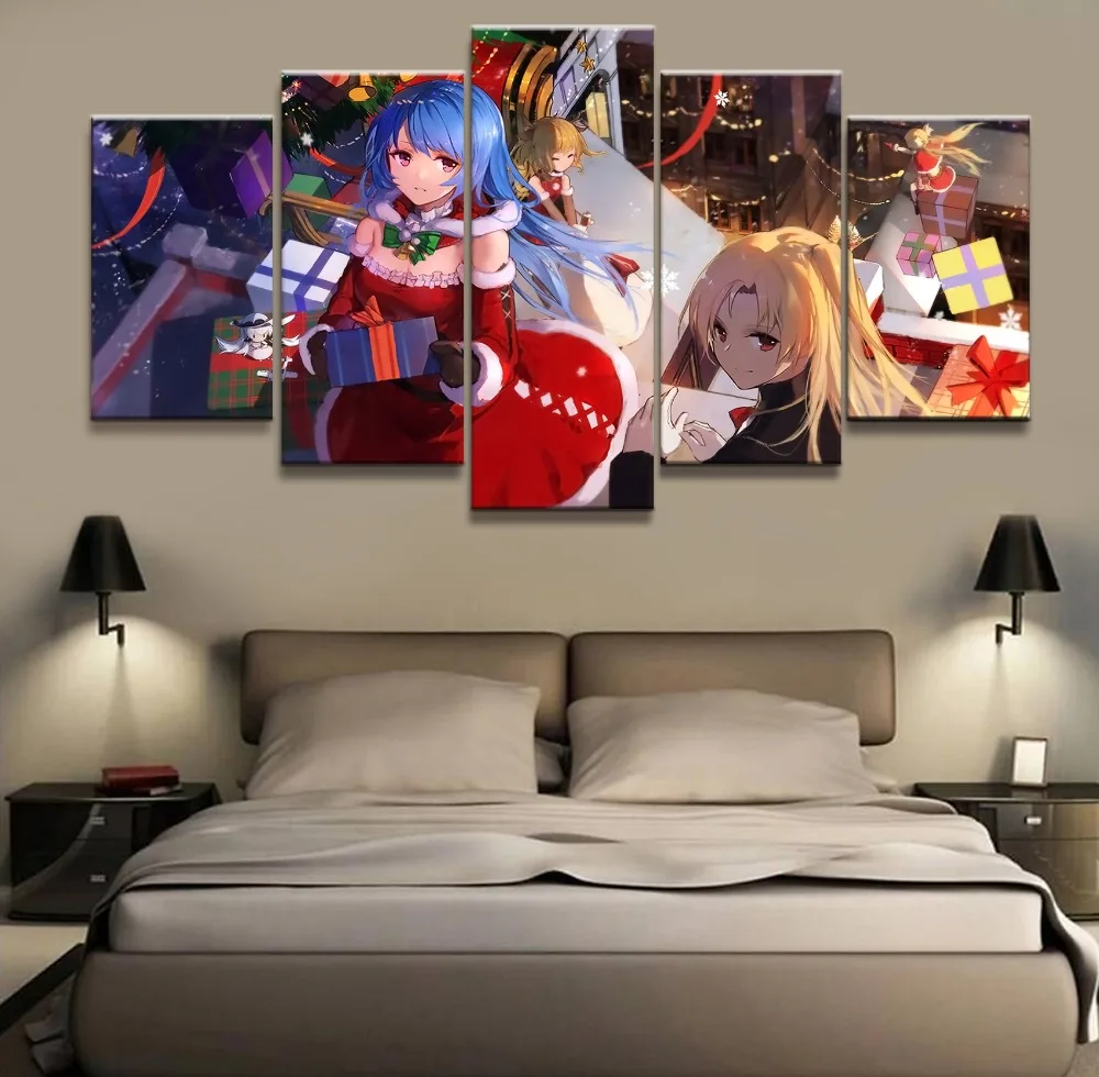 5 Panel Akagi Azur Lane Game Poster Canvas Printed Painting For Living Room Wall Art Decor Picture Artworks Poster Wholesale