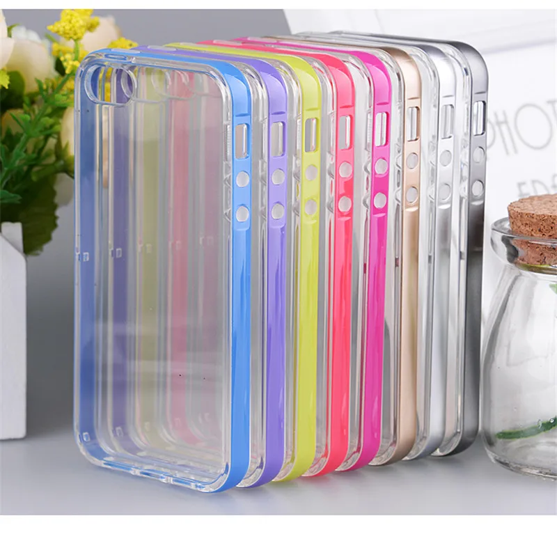 2 in 1 Call Flash Protective Case for iPhone 6/6s/6s plus/6 plus/5/5s/SE Transparent TPU Phone Clear Protection Back Cover |
