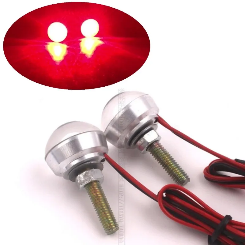 

Mini Screw led Motorcycle driving light Rear License plate strobe flash fog light Car Auto Stop brake warning flasher tail light