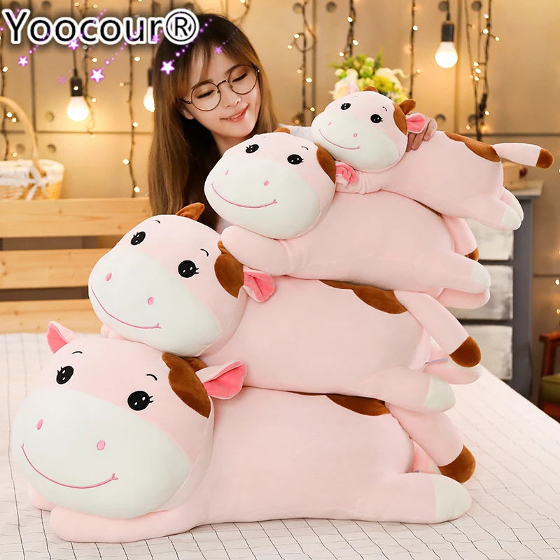 45-75 см Kawaii животные игрушки дети игрушки вниз хлопок молоко корова мультфильм чучела скот плюшевые подушки для детей милый подарок на день рождения
