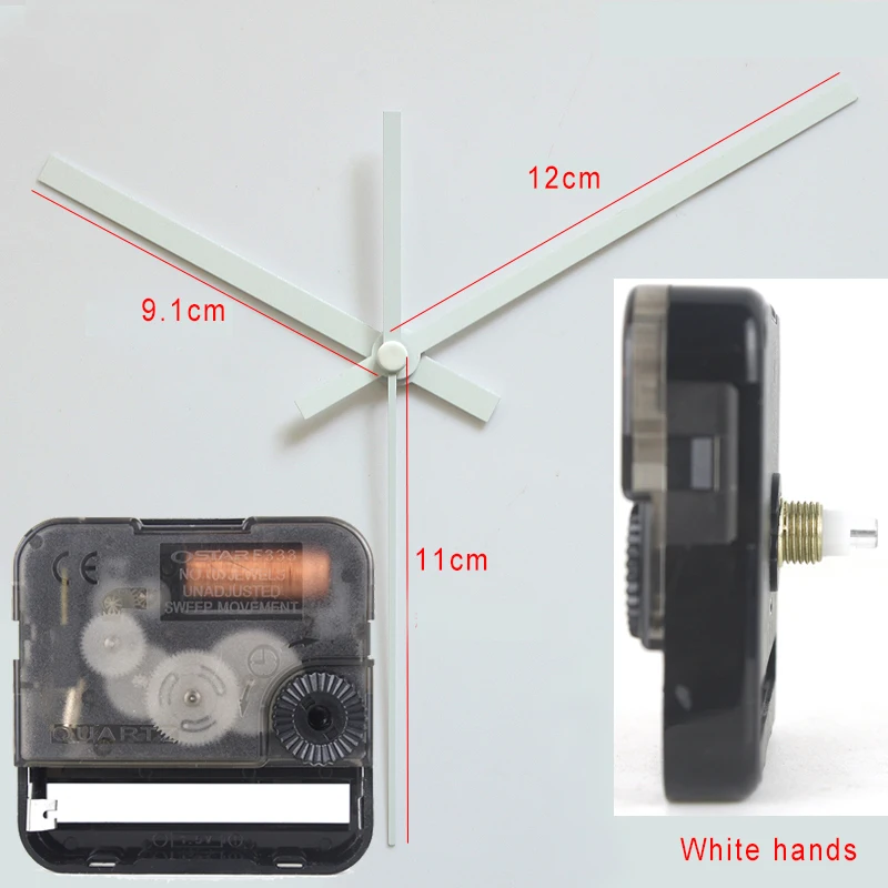

Ostar Silent Movement Plastic quartz clock mechanism with white hands 18# Clock Accessory Quartz DIY Clock kits F333