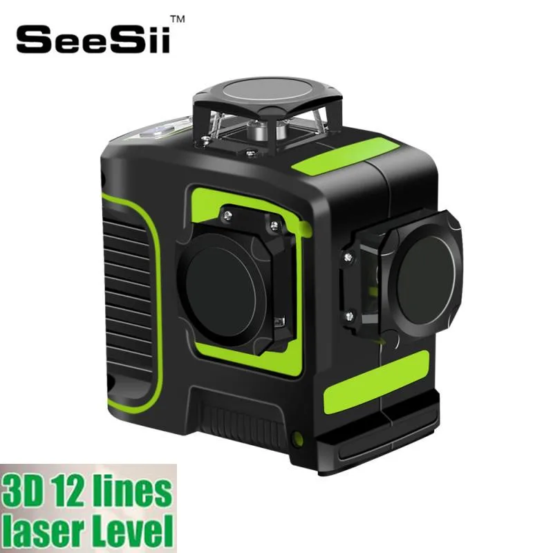 

3D Green Laser Level 12 lines 360 Degree Self-Leveling Horizontal And Vertical Cross Lines Green Laser Line with Free Cloth Bag