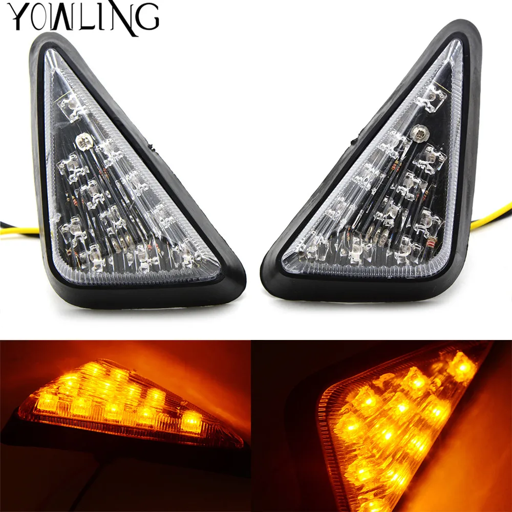 Universal Motorcycle Turn Signals LED Turn Signal Light Motorbike Amber Indicators Flashers Blinkers for Honda Kawasaki Ducati