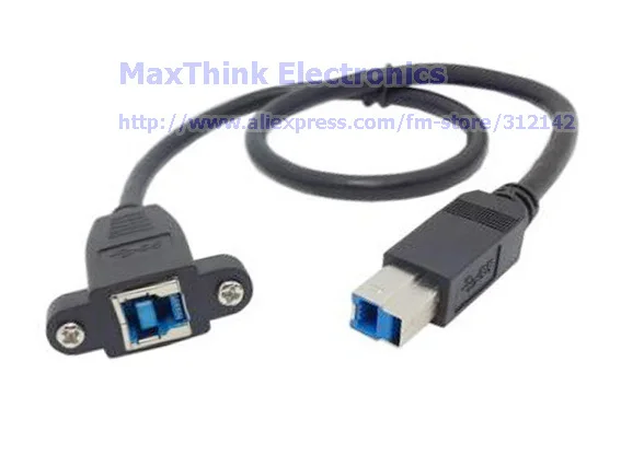 Super Speed USB 3.0 back panel mount female To Male B type extension cable 3.jpg