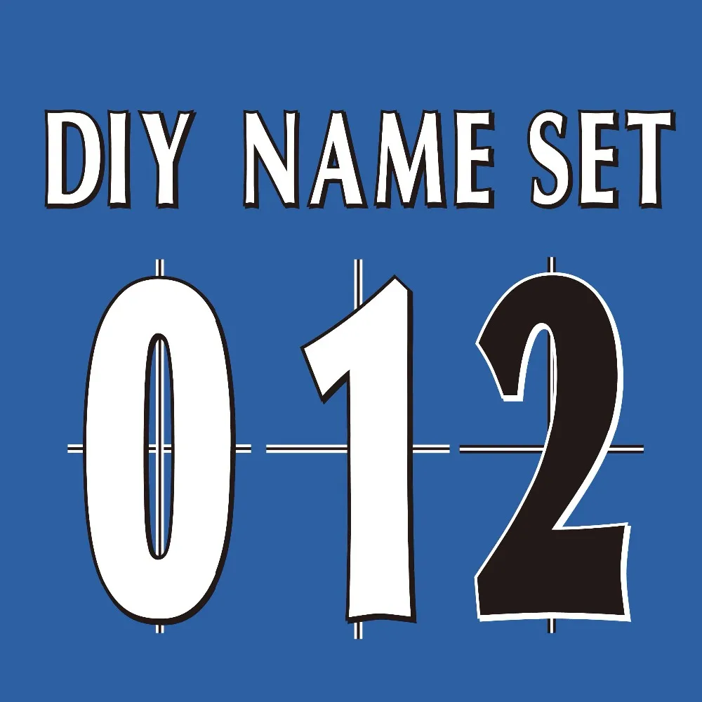 Англия Премьер-лиги 97-06 Белый Черный название номер набора или DIY nameset