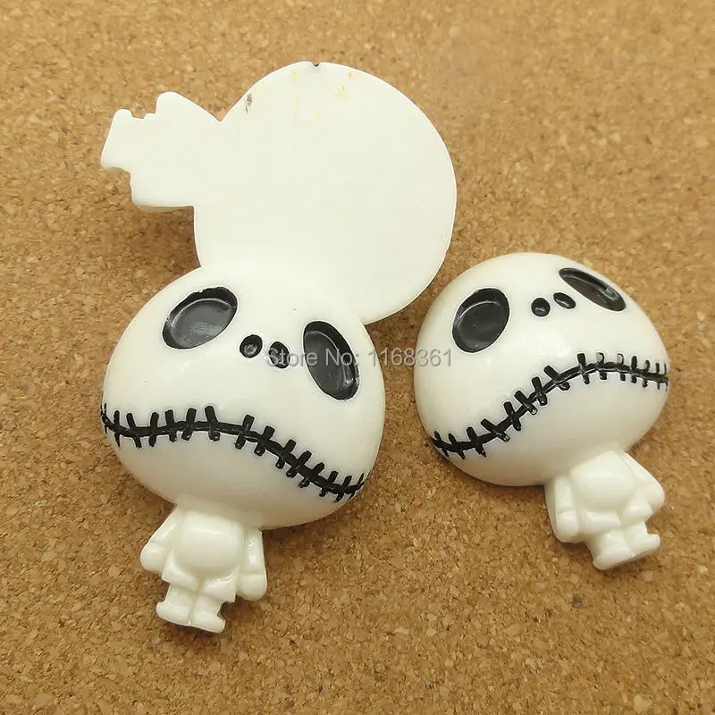 1pcs/lot resin flat back Halloween white ghost 28mm Cabochons Hair Bow Center DIY Christmas decration C119-1