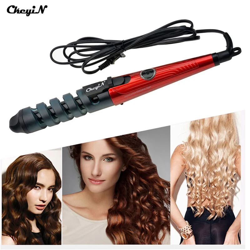 

CkeyiN Electric Magic Hair Styling Tool Professional Hair Curler Roller Spiral Curling Iron Wand Curl Styler With 2M Cable 34