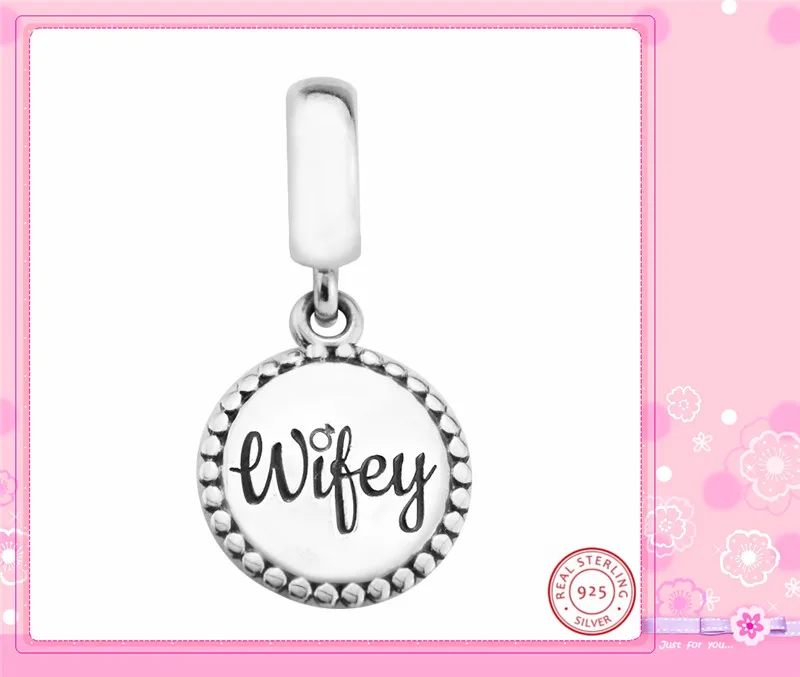 Новое поступление, подвеска "wifely", очаровательные бусины для женщин, изготовление ювелирных изделий из драгоценных камней, DIY Fit PANDORA, подвески, серебро 925, FL658