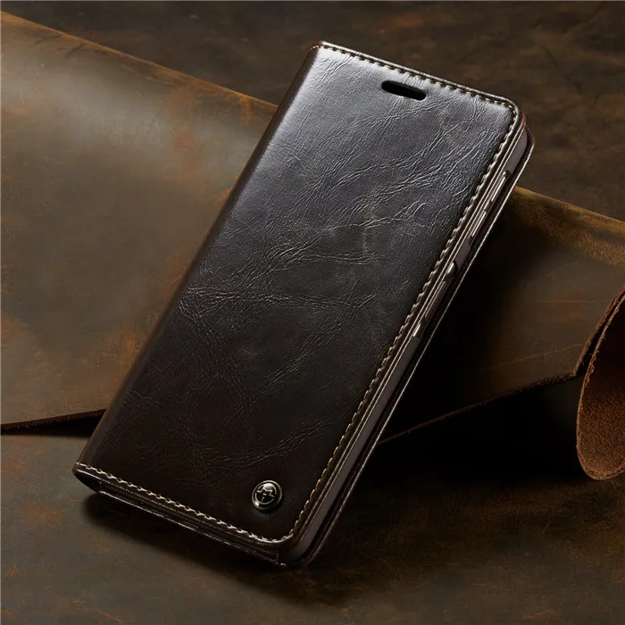 Чехол-Кошелек на магните, чехол для телефона Xiaomi Mi8, Роскошный кожаный флип-чехол для Redmi Note 6 Pro, чехол-подставка для кредитных карт - Цвет: Brown