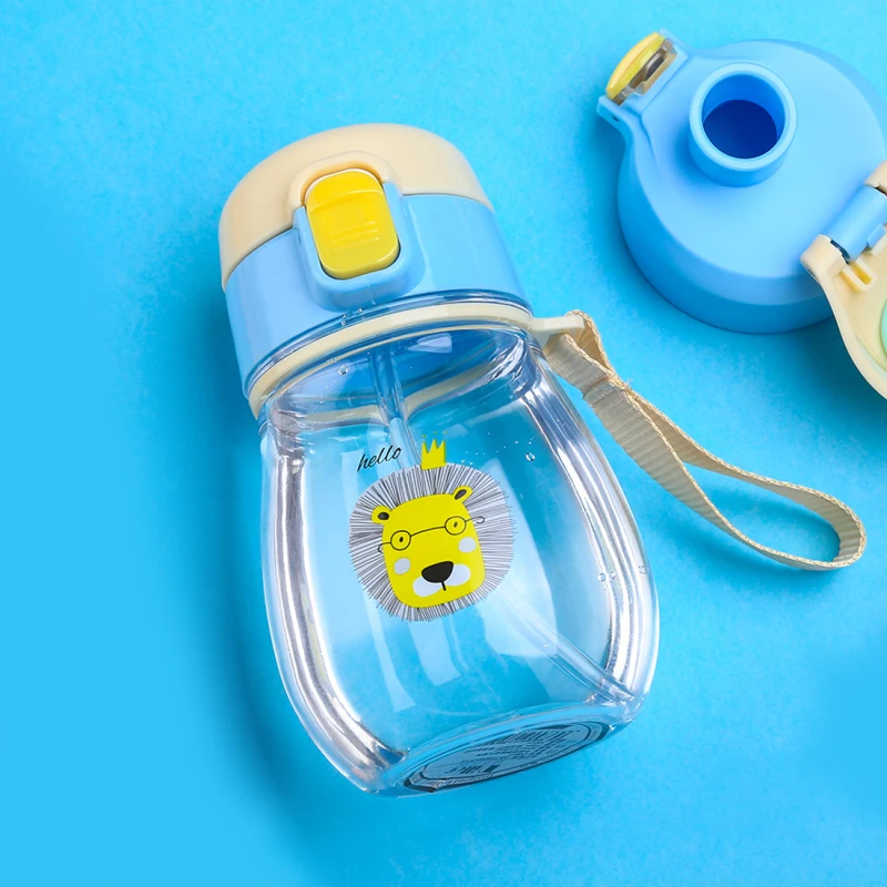 350 ملليلتر الاطفال المياه زجاجة مع القش حبل المحمولة تريتان زجاجات للأطفال BPA الحرة البلاستيك الرياضية مباشرة الشرب Drinkware