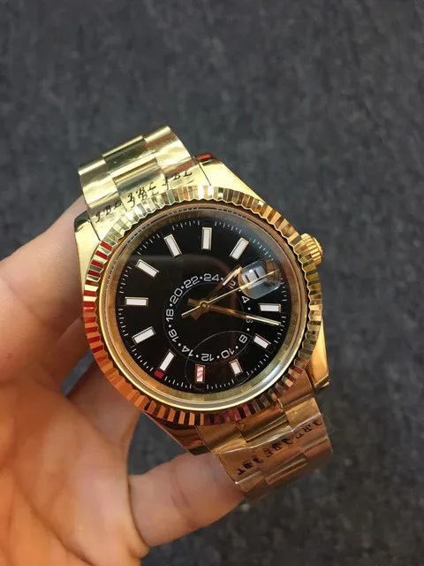 

42MM Luxury Brand New Men Automatic Mechanical Watches Sky Ceramic Bezel Crystal Sapphire AAA+ Quality Rose Gold Coffer Silver