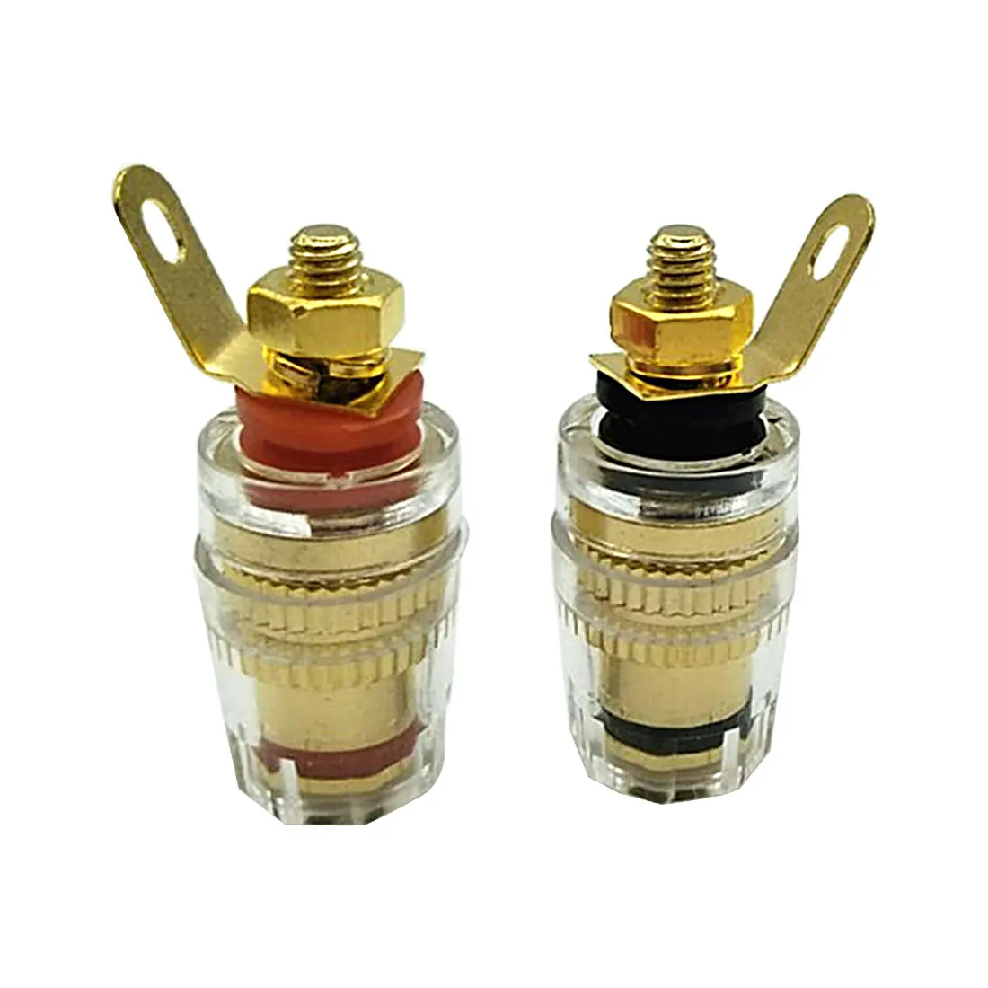2Pcs Amplifier Speaker Terminal Binding Post Connector 32mm Crystal