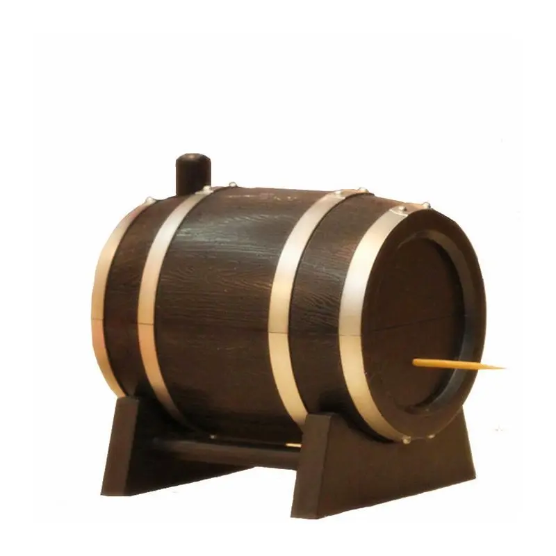 

Wine Barrel Style Plastic Automatic Toothpick Box Toothpick Container Toothpick Dispenser Random Color