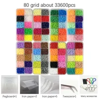 20-80 Colors Mini 2.6 Hama Beads kits and Tool template Education Toy Perler Fuse Bead Jigsaw Puzzle 3D For Children 1