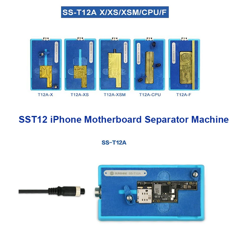 SS-T12A iPhone материнская плата сепаратор нагревательная станция для iPhone X/XS MAX Процессор IC чипы ремонт разборка клей для удаления