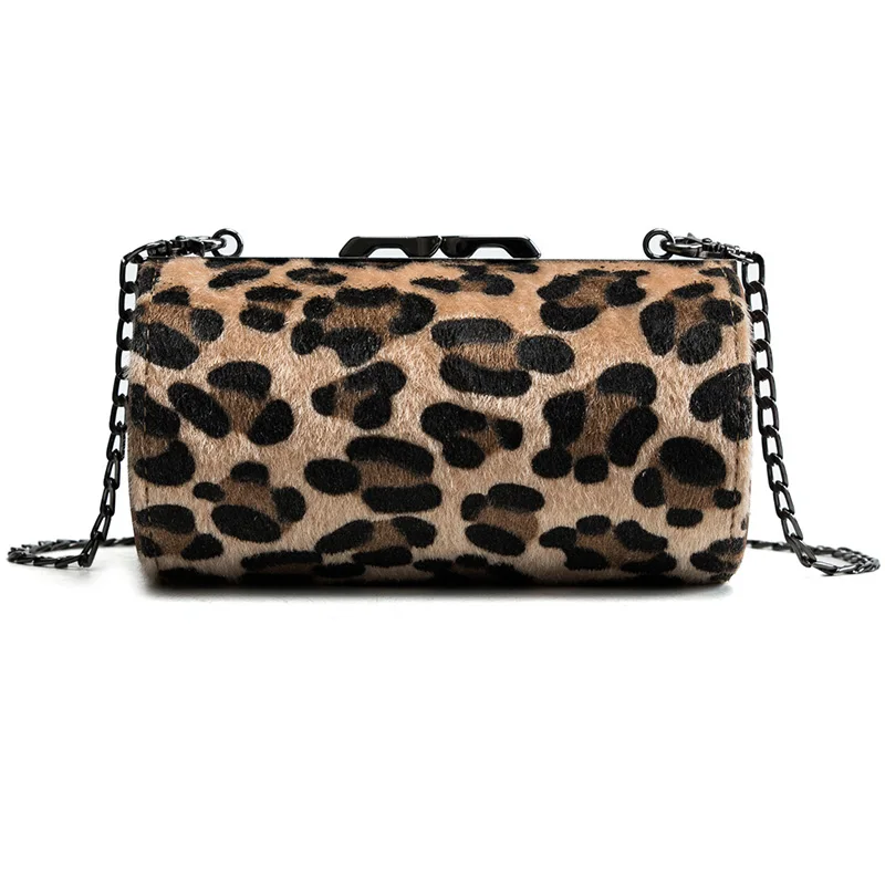 

Leopard Trendy Barrel Shaped Bag Female Handbag Women's Purse Crossbody Messenger Shoulder Bags Sac A Main bolsos mujer bolsa