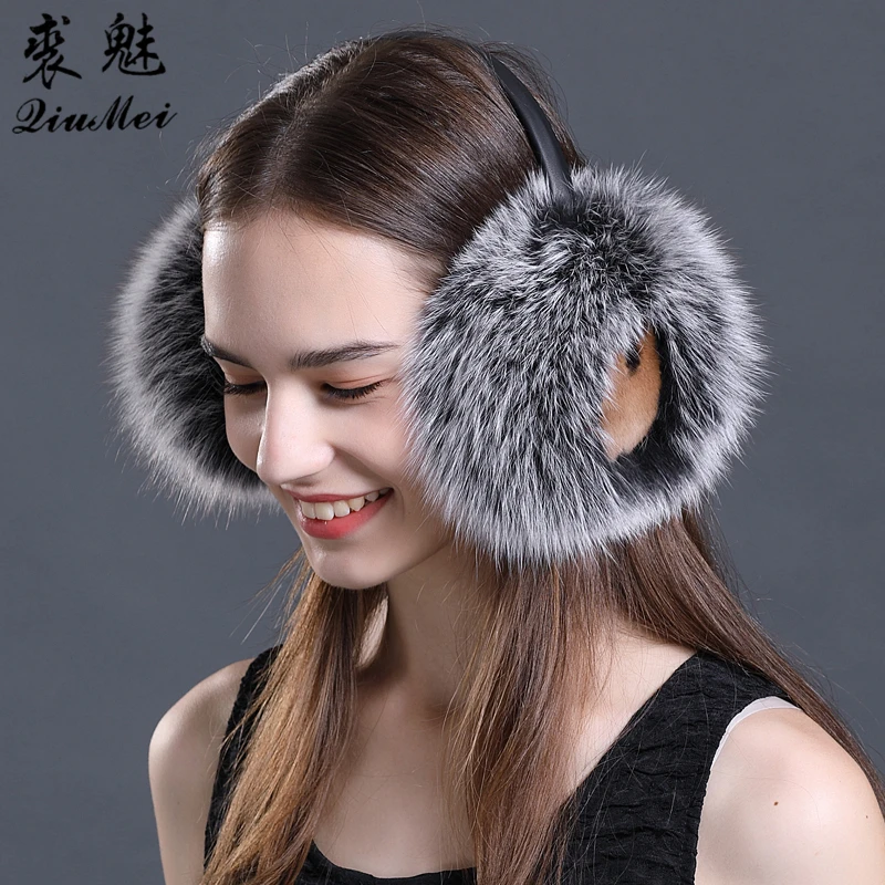 Brand Fashion Rex Rabbit Fur Fox Women Earmuffs For Winter Ear muffs