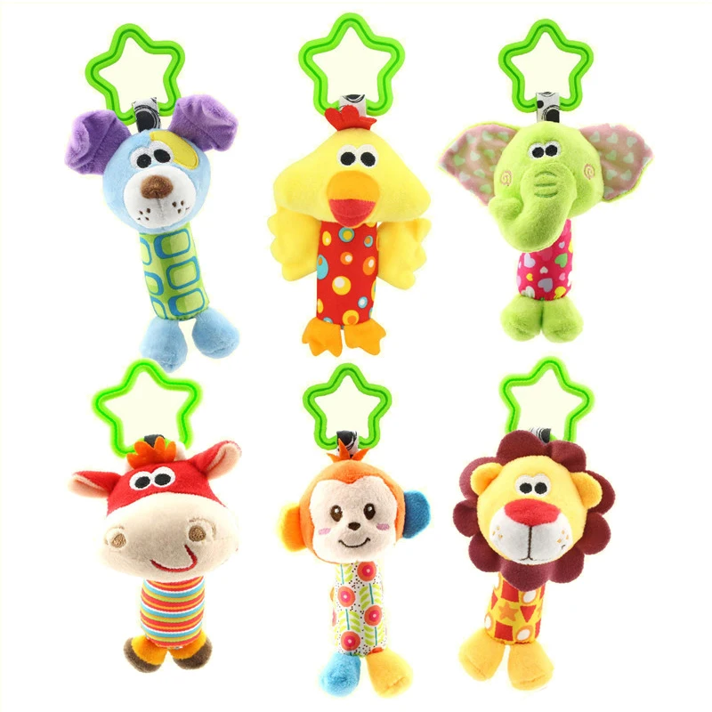 

1pc HOT 0-24 Months Newborn Infant Baby Soft Toys Baby Rattle Tinkle Hand Bell For Tots Plush Mobiles In Baby Bed/Crib Stroller