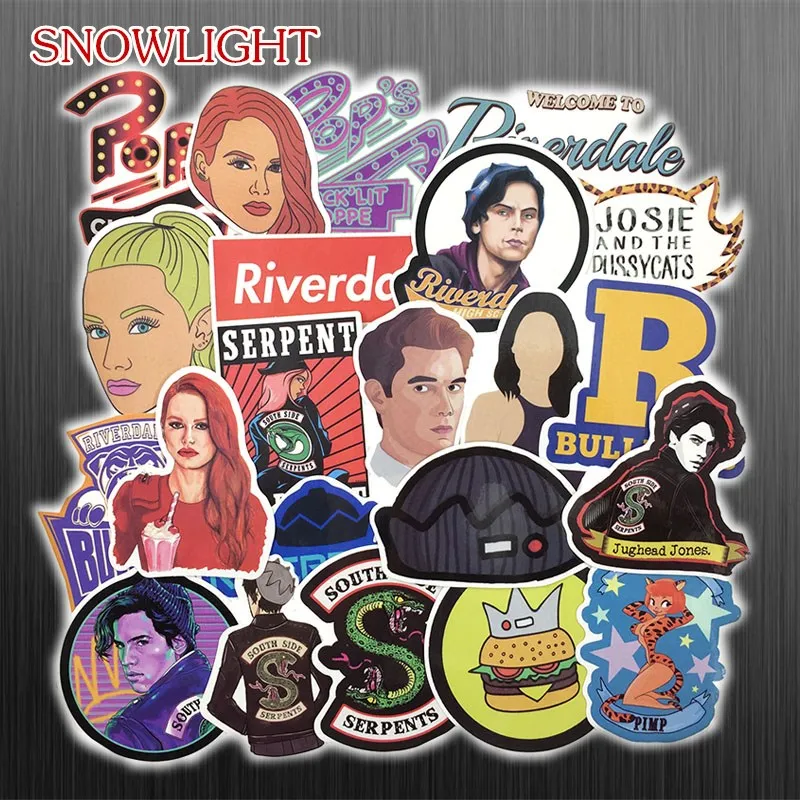 35PCS/LOT US Drama River Valley Town Riverdale Sticker For Luggage Suitcase Trolley Laptop Body Waterproof Stickers For Kids