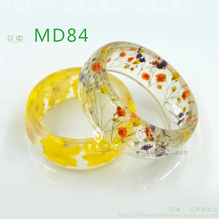 Цветок приглашение браслет Mold-MD84_Handmade mold_прозрачный Силиконовый круглый браслет Плесень Для смолы настоящий цветок DIY Плесень MD84