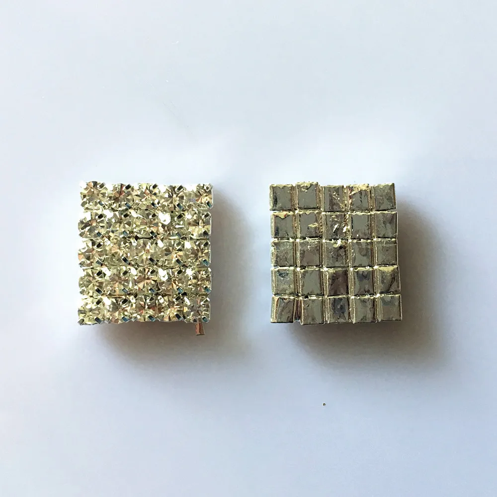 

CJSIR 10Pcs DIY 16mm Square Rhinestone Embellishment Christmas Flatback Buttons For Crafts Clear Crystal Buckle Accessories
