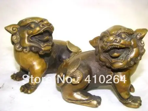 

0116P [old craft ] Fast shipping Rare Beautiful bronze statue of the lion in China (A0314)