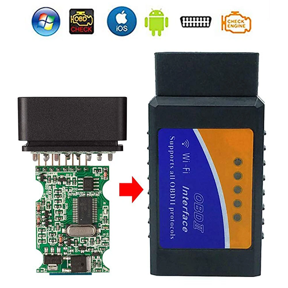 Автомобильный сканер Mr Cartool OBD2 II ODB2 ELM 327 EML V1.5 Wifi Bluetooth ELM327 автоматический