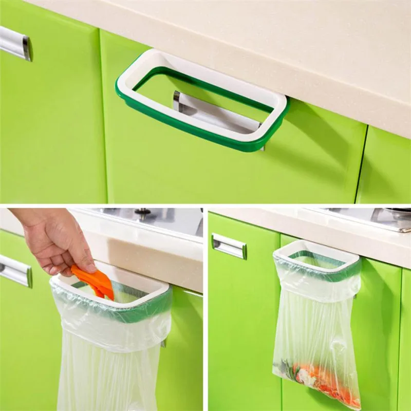 Пластиковая подвесная дверца кухонного шкафа, полка для мусора, пластиковая доска, застрявшая сумка для мусора, держатель рамы, удобная полка для сумок# B5