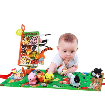 

2020 New Baby Toys Infant Baby Early Development Cloth Books Learning Education Unfolding Activity Books Animal Tails Style DS29