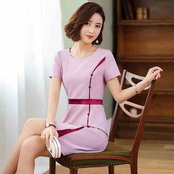 

Summer Beautician Uniform Dresses Massage Scrubs Medical Uniforms Women Beautician Clothes Beauty Salon Uniform Spa Dress DD2204
