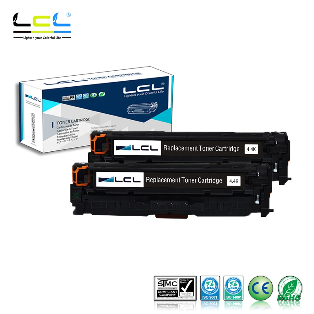 LCL 312X 312A CF380X CF380A 4400 страниц(2-Pack Black) Тонер-картридж совместимый для hp color LaserJet Pro M476dn MFP/M476dw MFP