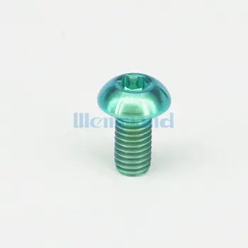 

6 PCS M5 x 10mm Green GR5 Titanium Torx T25 Screw Bike Disc Brake Rotor Bolts