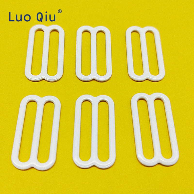 Регулируемые пряжки для бюстгальтера Luo Qiu белые 25 мм (15 шт./лот) 8 металлических и