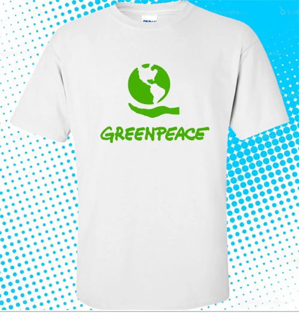 Greenpeace Green Peace Symbol Men's White T shirt size S to 3XLin TShirts from Men's Clothing