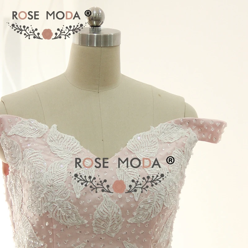 Rose Moda Quinceanera Dresses Off Shoulder V Neck Puffy Real Photos