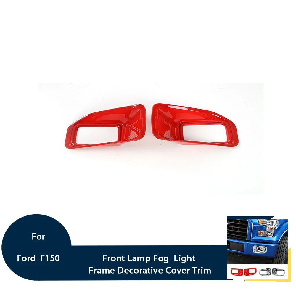 

Fit For Ford F150 10-16 Car Exterior Front Lamp Fog Light Frame Decorative Cover Trim Chrome/Red ABS Auto Styling Accessories