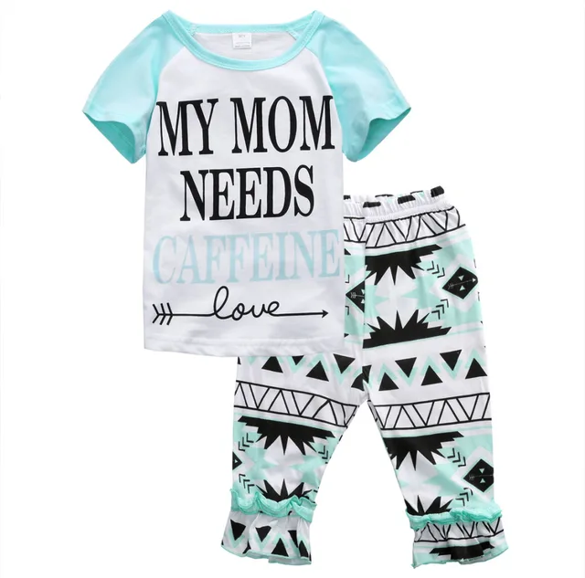 Baby Clothes Shorts Sets Aztec Pant My Mom Need Caffeine Kids