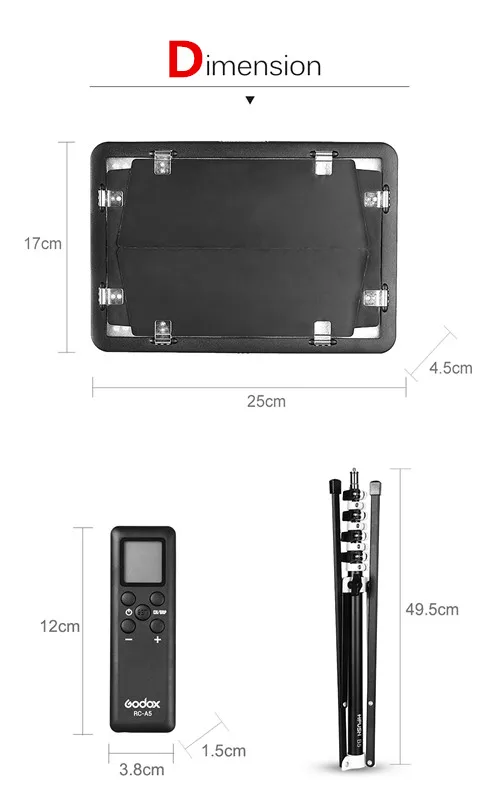 Бесплатная доставка DHL Godox LED Light 2X LED500LRC 3300 5600K видео свет + световая стойка