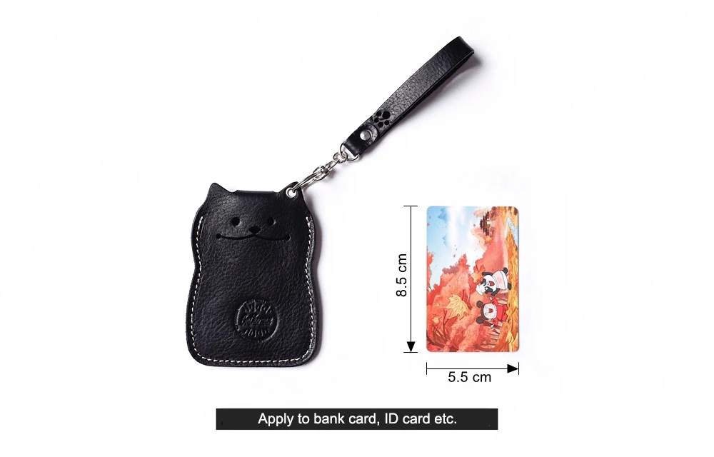 Кожаный кредитный держатель для карт Gathersun в форме кошки, чехол для банковских карт, милый кожаный чехол для ID карт