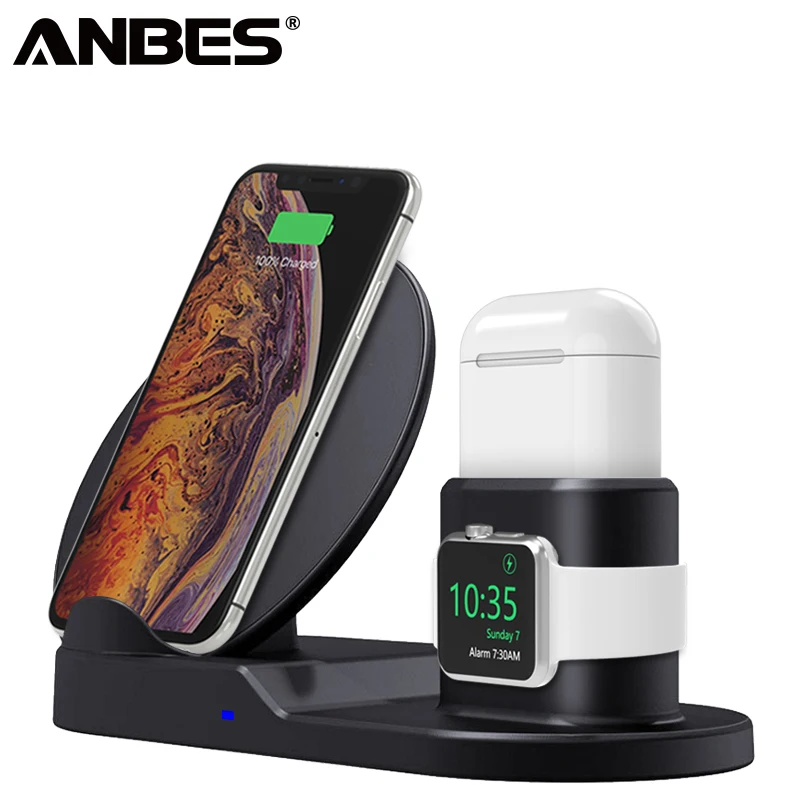 

3 In 1 Fast Charging Qi Wireless Charger for Apple watch 2 3 4 Quick Charger For Airpods For iPhone XS Max XR X 8 Samsung S8 S9