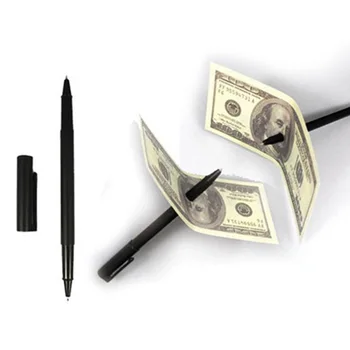 

1Pcs Plastic Black Double-headed Magic Pen Props Penetration Through Paper Money Dollar Magic Tricks Pen Close-up Magic