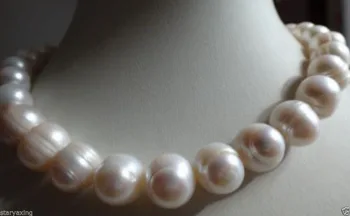 

HUGE Natural 11-12MM SOUTH SEA GENUINE WHITE BAROQUE PEARL NECKLACE 18"