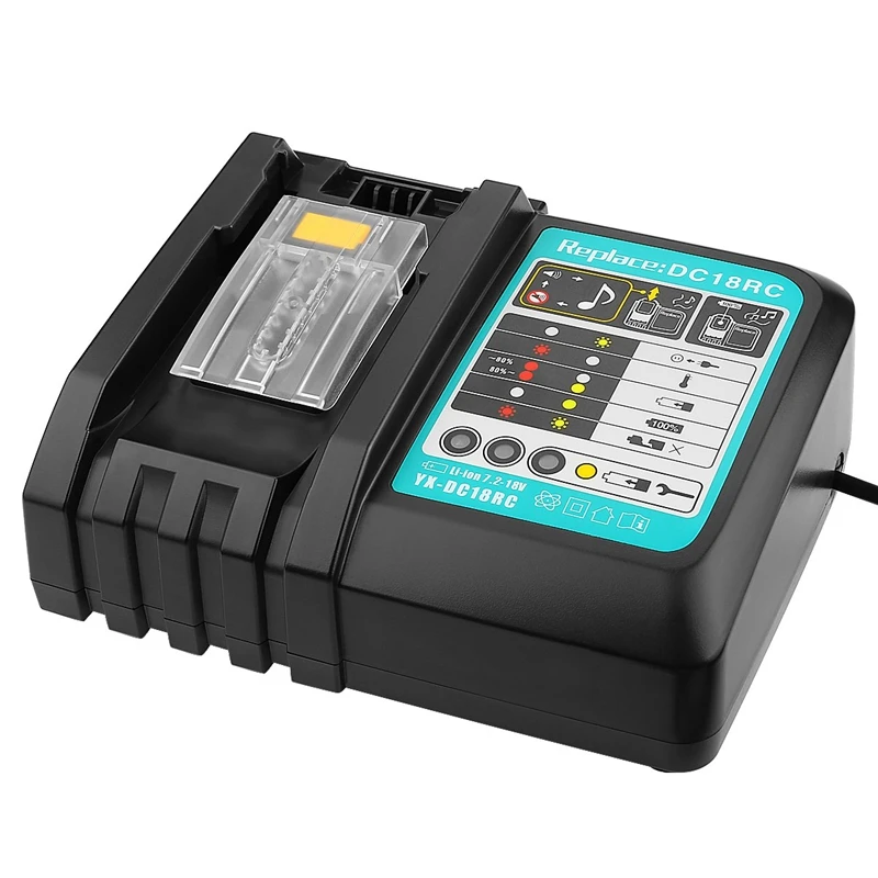 Литий-ионный аккумулятор зарядное устройство 3A зарядный ток для Makita 14,4 в 18 в Bl1830 Bl1430 Dc18Rc Dc18Ra Электроинструмент Dc18Rct зарядка Us Plug