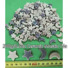 240 г/8,5 унций керамические мозаичные плитки DIY фарфоровые материалы для художественных ремесел звезда/Луна Форма мозаика камни для детей/детей 50-55 шт