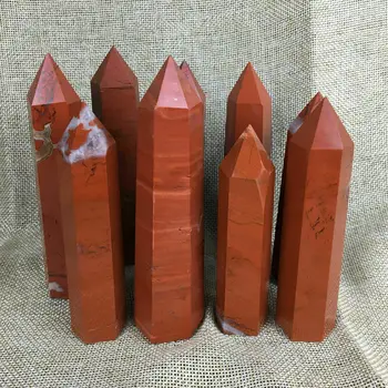 

Natural Red Jasper Quartz Obelisk Crystal Wand Point Healing 7pc