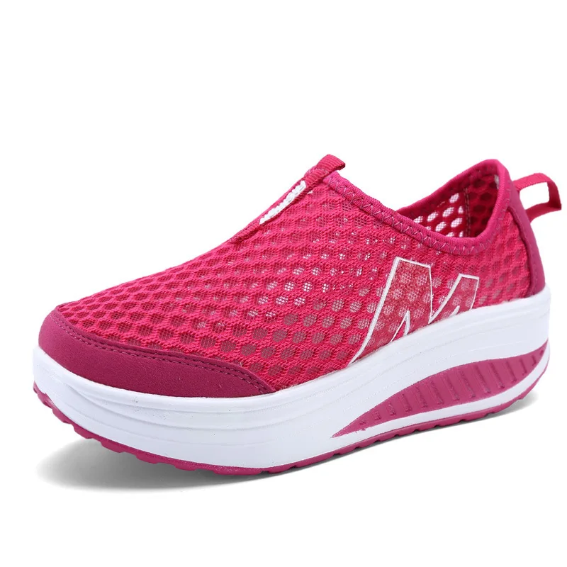 SWYIVY Lose Weight Swing Shoes Summer Women Platform Sneakers Slip On New Breathable Slimming Toning Shoes Sneaker Platform