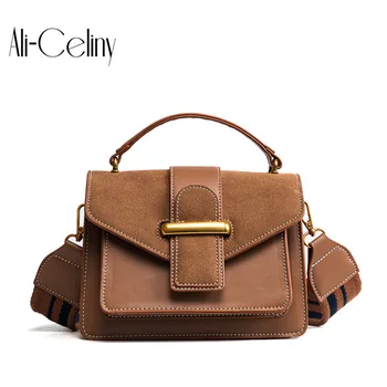 

Korean version of the new 2017 fashion handbags Hit the color wide shoulder strap matte small square shoulder bag diagonal