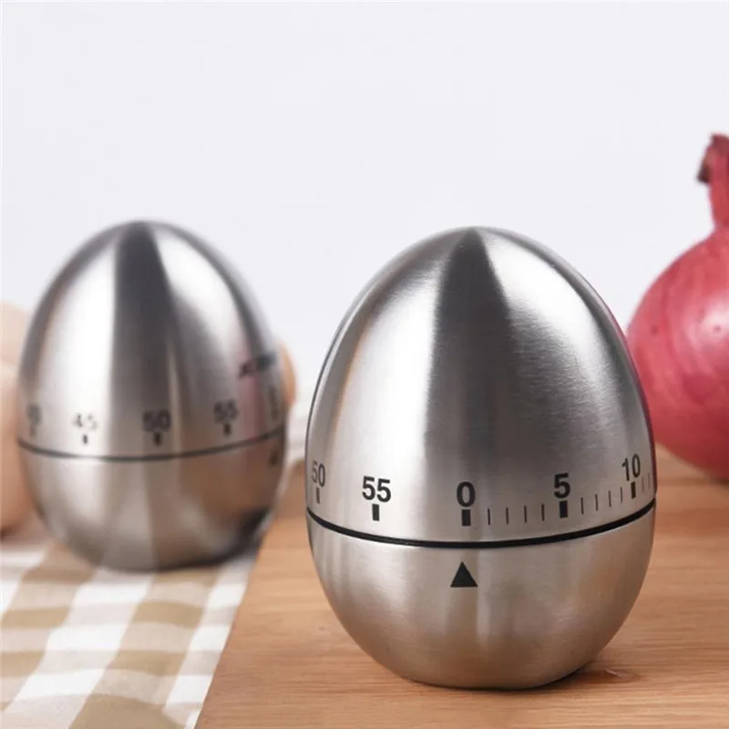 Mechanical Egg Kitchen timer Cooking Timer Alarm 60 Minutes Stainless